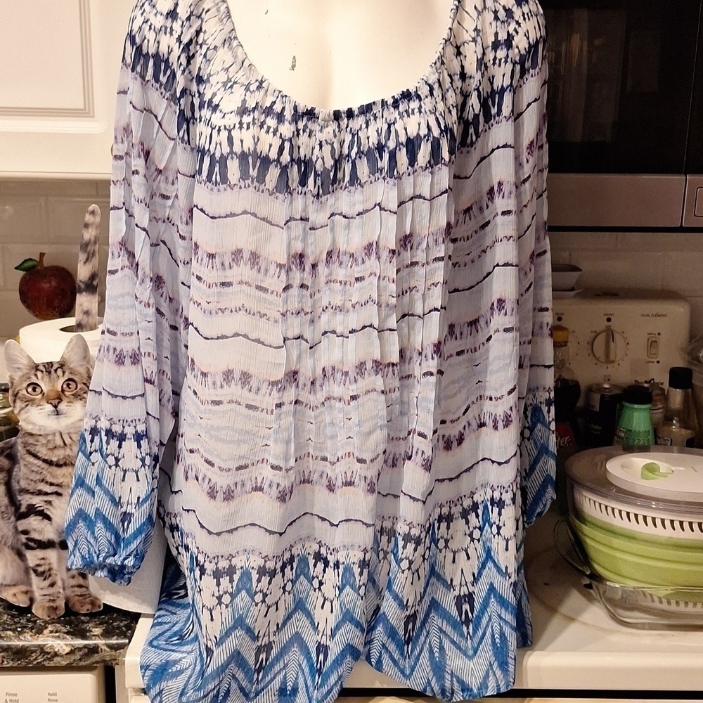 Z women's Vintage America casual 3/4 sleeve plus size top 3X